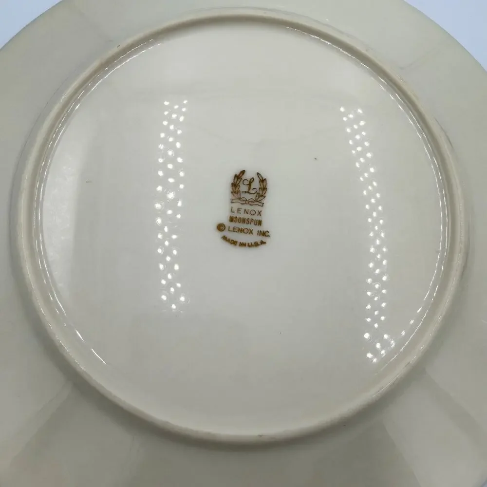 Lenox Moonspun China Platinum Trim 3pc Plate Set Dinner, Salad Bread